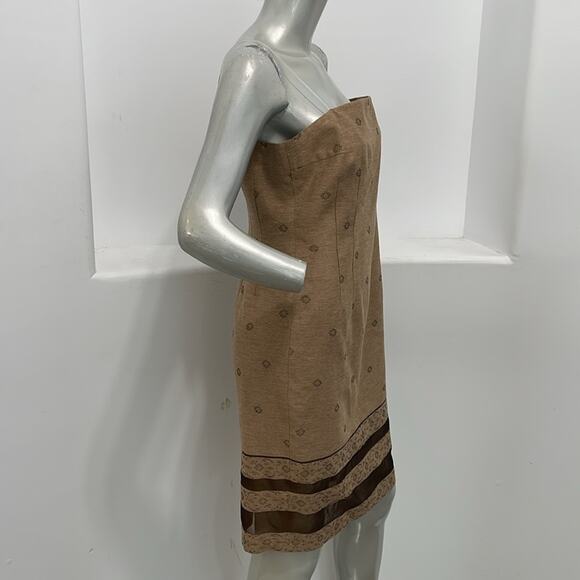 Zion New York Spaghetti Strap Shift Dress  Brown Size 10 - Picture 3 of 13